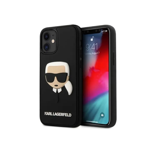 Karl Lagerfeld Phone Case 3D Rubber Head (iPhone 12 Mini, black)
