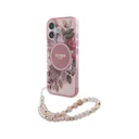 Guess maska MagSafe Electroplated Flowers Beads Strap